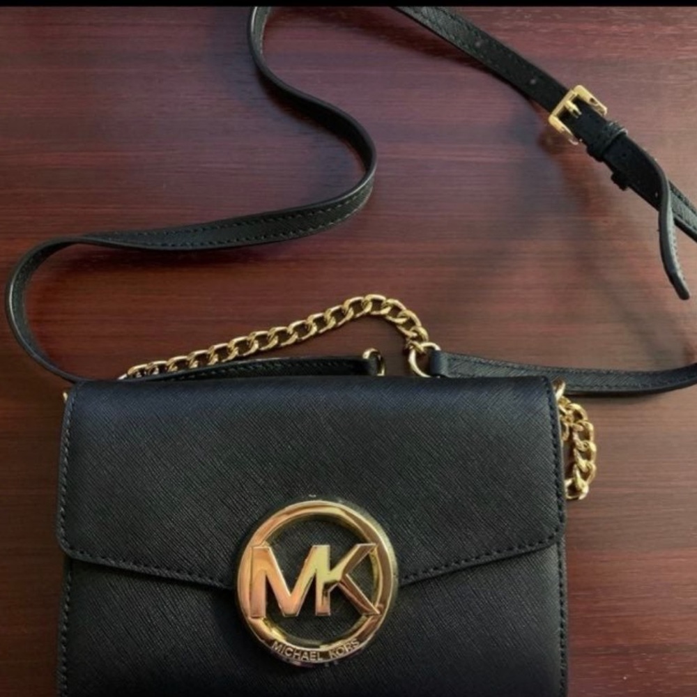 Michael Kors Black & Gold Crossbody Handbag